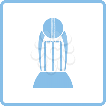 Cricket cup icon. Blue frame design. Vector illustration.