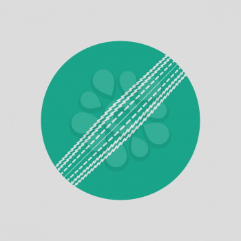 Cricket ball icon. Gray background with green. Vector illustration.
