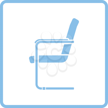 Guest office chair icon. Blue frame design. Vector illustration.