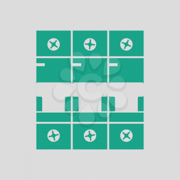 Circuit breaker icon. Gray background with green. Vector illustration.