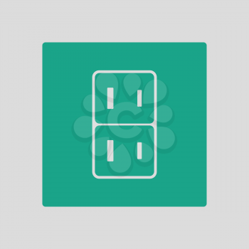 Japan electrical socket icon. Gray background with green. Vector illustration.