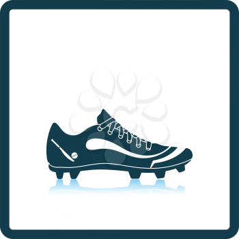 Crickets boot icon. Shadow reflection design. Vector illustration.