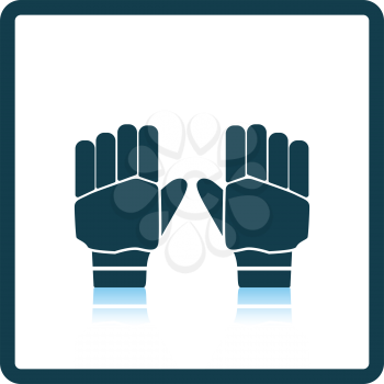 Pair of cricket gloves icon. Shadow reflection design. Vector illustration.