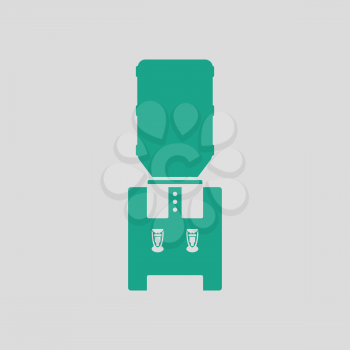 Office water cooler icon. Gray background with green. Vector illustration.