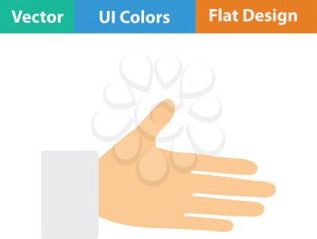 Open hend icon. Flat color design. Vector illustration.