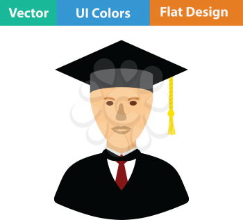 Lawyer man icon. Flat color design. Vector illustration.