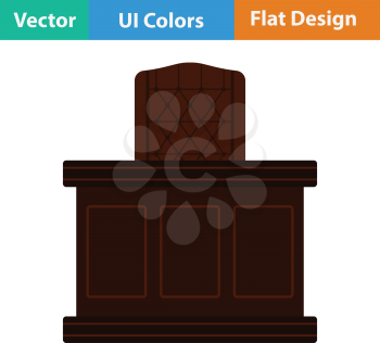 Judge table icon. Flat color design. Vector illustration.