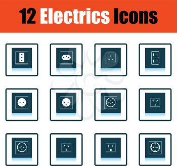 Electrics icon set. Shadow reflection design. Vector illustration.