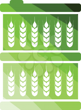 Barrel wheat symbols icon. Flat color design. Vector illustration.