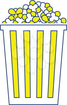 Cinema popcorn icon. Thin line design. Vector illustration.