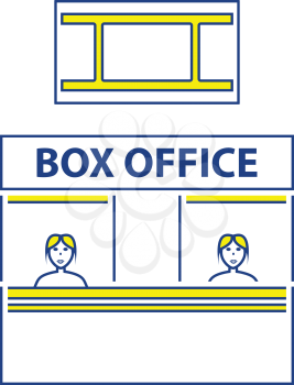 Box office icon. Thin line design. Vector illustration.