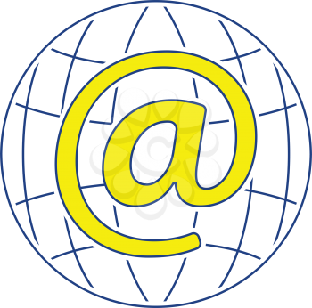Global e-mail icon. Thin line design. Vector illustration.