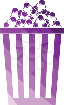 Cinema popcorn icon. Flat color design. Vector illustration.