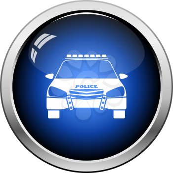 Police icon front view. Glossy Button Design. Vector Illustration.