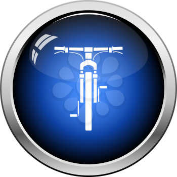 Bike icon front view. Glossy Button Design. Vector Illustration.
