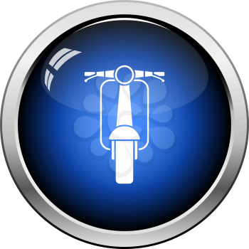 Scooter icon front view. Glossy Button Design. Vector Illustration.