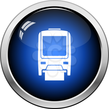 Monorail  icon front view. Glossy Button Design. Vector Illustration.