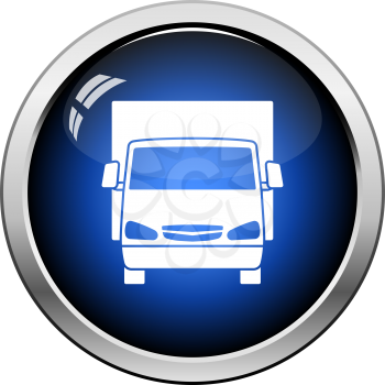 Van truck icon front view. Glossy Button Design. Vector Illustration.