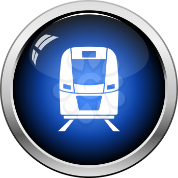 Train icon front view. Glossy Button Design. Vector Illustration.
