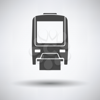 Monorail  icon front view on gray background, round shadow. Vector illustration.