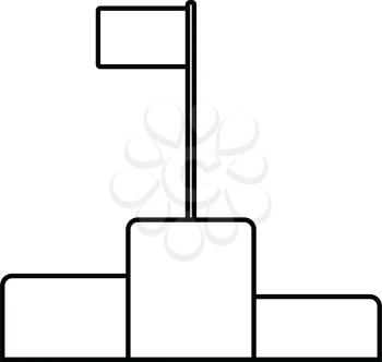 Pedestal icon. Thin line design. Vector illustration.