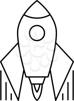 Startup Rocket Icon. Thin line design. Vector illustration.