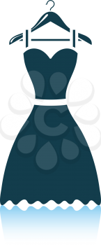 Elegant dress on shoulders icon. Shadow reflection design. Vector illustration.
