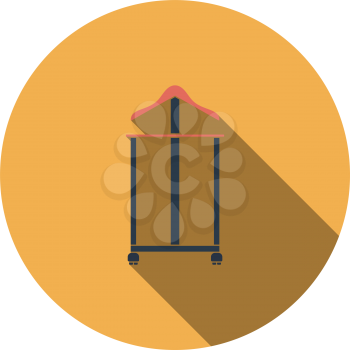 Hanger Stand Icon. Flat Circle Stencil Design With Long Shadow. Vector Illustration.