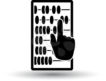 Abacus Icon. Black on White Background With Shadow. Vector Illustration.