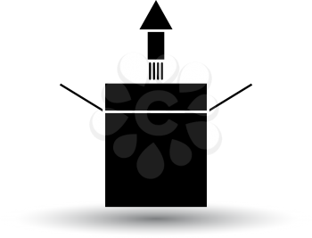 Product Release Icon. Black on White Background With Shadow. Vector Illustration.
