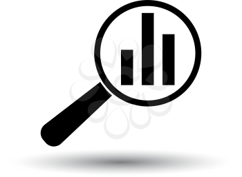 Analytics Icon. Black on White Background With Shadow. Vector Illustration.