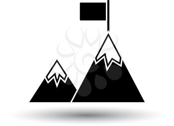 Mission Icon. Black on White Background With Shadow. Vector Illustration.