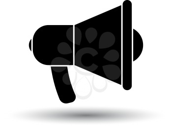 Promotion Megaphone Icon. Black on White Background With Shadow. Vector Illustration.