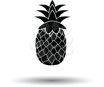 Icon of Pineapple. White background with shadow design. Vector illustration.