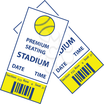 Baseball tickets icon. Thin line design. Vector illustration.