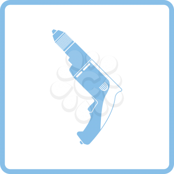 Electric drill icon. Blue frame design. Vector illustration.