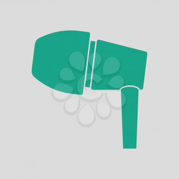 Headset  icon. Gray background with green. Vector illustration.
