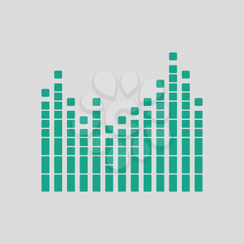 Graphic equalizer icon. Gray background with green. Vector illustration.