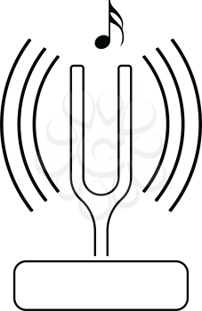 Tuning fork icon. Thin line design. Vector illustration.