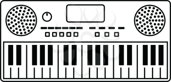 Music synthesizer icon. Thin line design. Vector illustration.