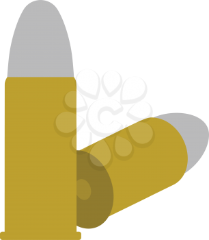 Pistol bullets icon. Flat color design. Vector illustration.