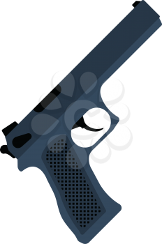 Gun icon. Flat color design. Vector illustration.