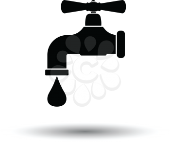 Icon of  pipe with valve. White background with shadow design. Vector illustration.