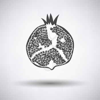 Icon of Pomegranate on gray background, round shadow. Vector illustration.