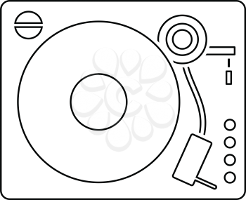 Vinyl player icon. Thin line design. Vector illustration.