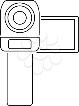 Video camera icon. Thin line design. Vector illustration.