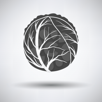 Cabbage icon on gray background, round shadow. Vector illustration.