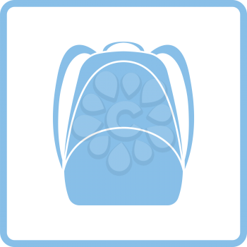 School rucksack  icon. Blue frame design. Vector illustration.