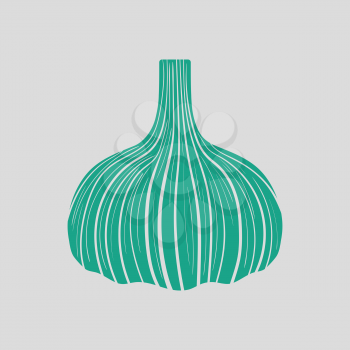 Garlic  icon. Gray background with green. Vector illustration.
