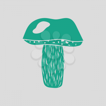 Mushroom  icon. Gray background with green. Vector illustration.